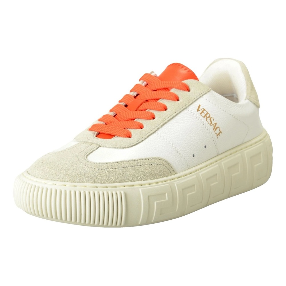 Versace Cream and Orange Sneakers